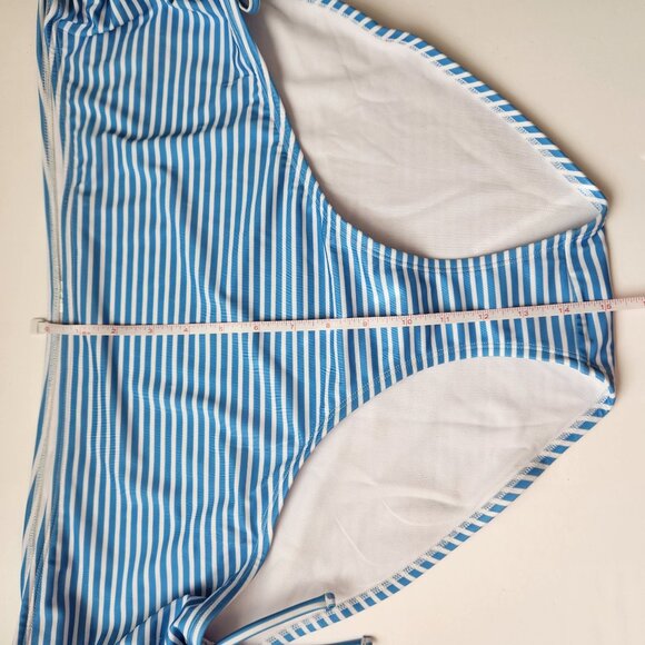 Outdoor Oasis 2X Plus Size High-Waisted Swim Bottoms Blue White Striped NWOT - Picture 9 of 13